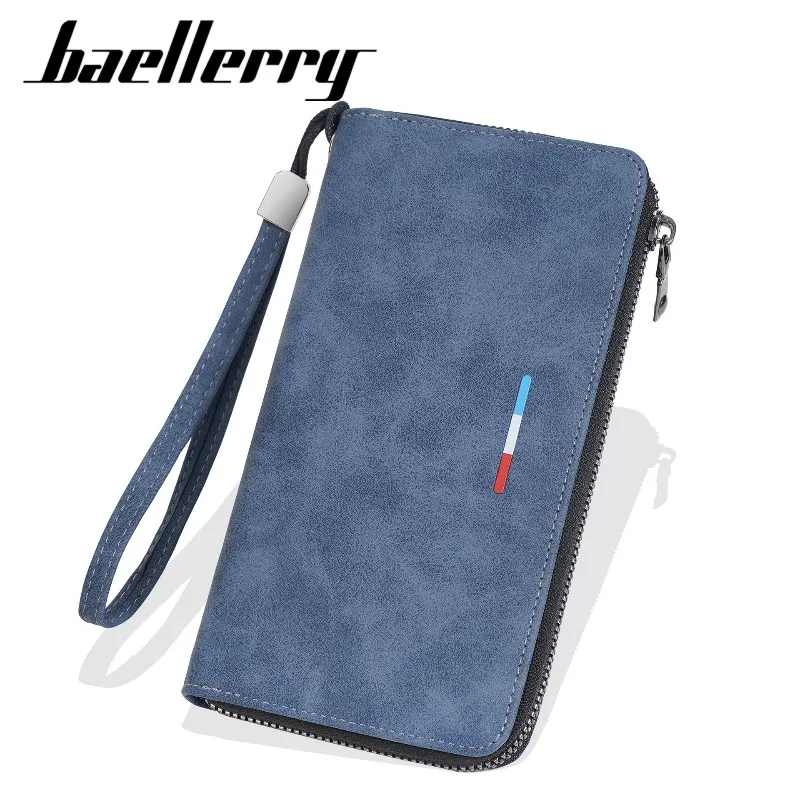 Baellerry Men's Long Wallet Zipper Multi-Card Slots Large Capacity for Phone Coins Case Holder Male Clutch Style Wallets