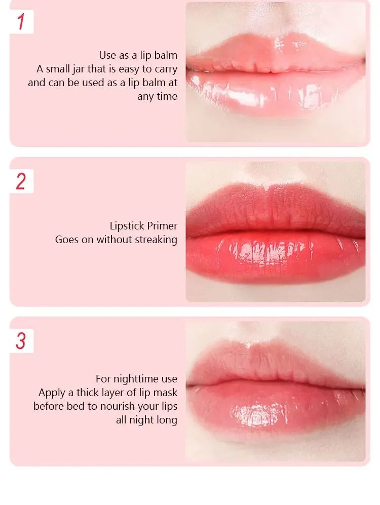 10pcs 20g Lip Sleep Mask Night Sleep Hydrated Maintenance Lip Balm Pink Lips Whitening Cream Nourish Protect Lippy Balm