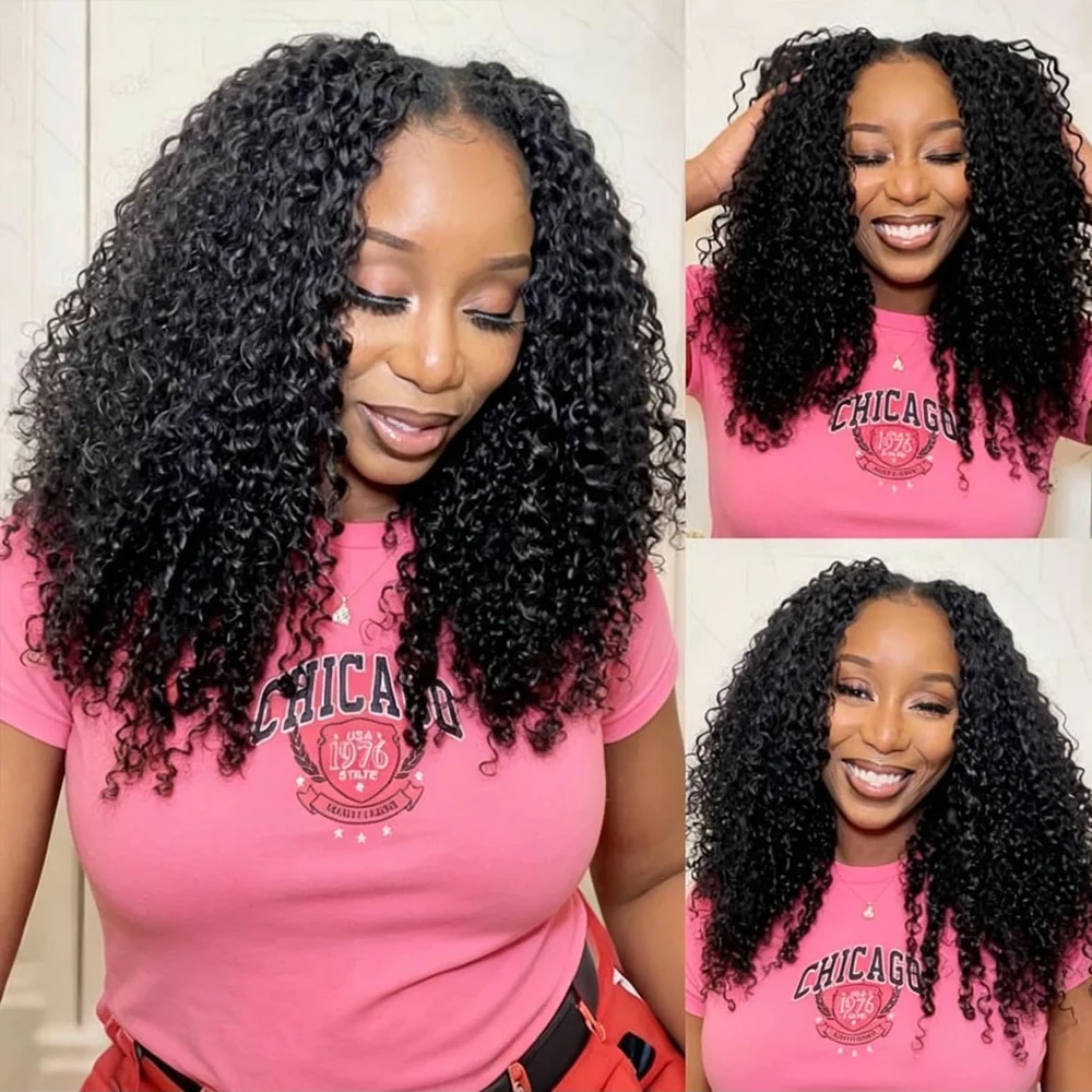 Burmese Curly Feather Crochet 100% Human Hair For Black Women Pre-Separated Invisible Miracle Knots Hair Extensions Wet And Wavy Lightweight Reusable Human Crochet Bundles Natural Color