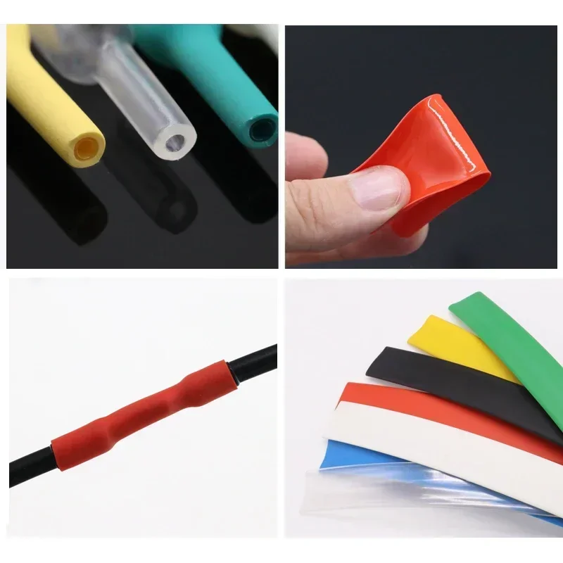 1M Dia 1.6mm~65mm 3:1 Heat Shrink Tube with Double Wall Glue Tube DIY Wire Cable Connector Repair Waterproof Insulation Sleeve