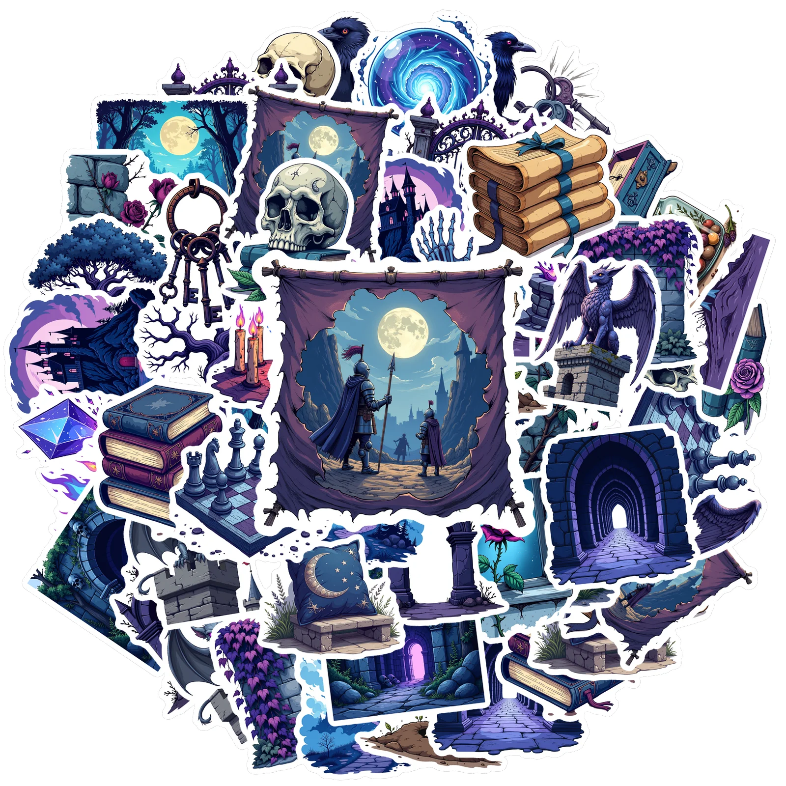 

35-70 шт. таинственные наклейки темные детские наклейки готические наклейки для гитары, телефона, игрушки