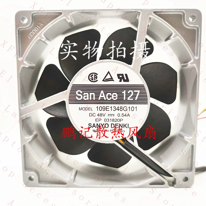 D  FOR Sanyo 109E1348G101 48VDC 0.54A 127X38MM inverter cooling fan