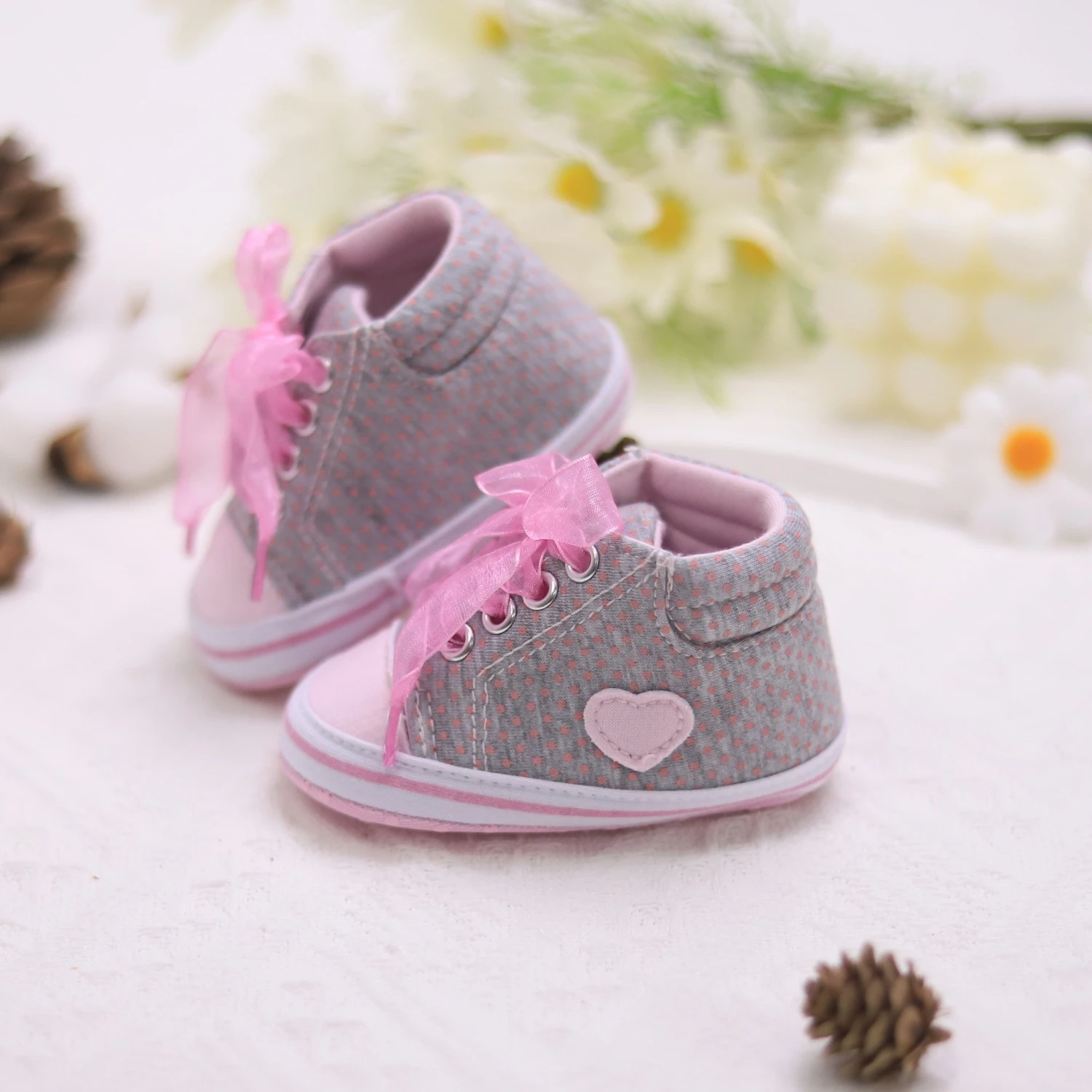 Cute Bowknot Comfortable Sneakers For Baby Girls, Lightweight Non Slip Shoes For Indoor Outdoor Walking, Spring And Autumn