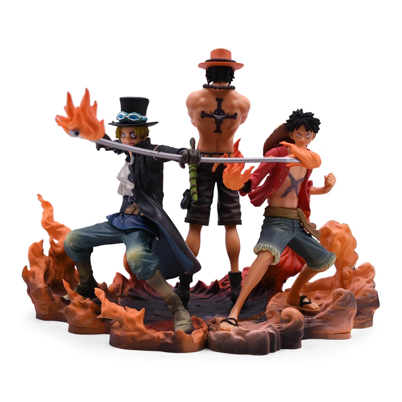 Figurine d'anime japonais One Piece, Monkey D Luffy, Sabo, Portgas D ZanCartoon, figurine en PVC,