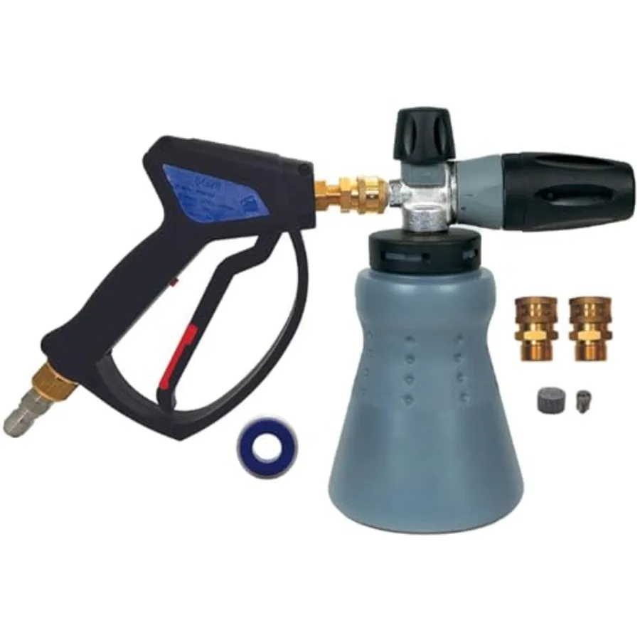 

Commercial use, Italian-made polypropylene foam cannon and trigger gun kit in black with wide mouth for high-efficiency foam ap