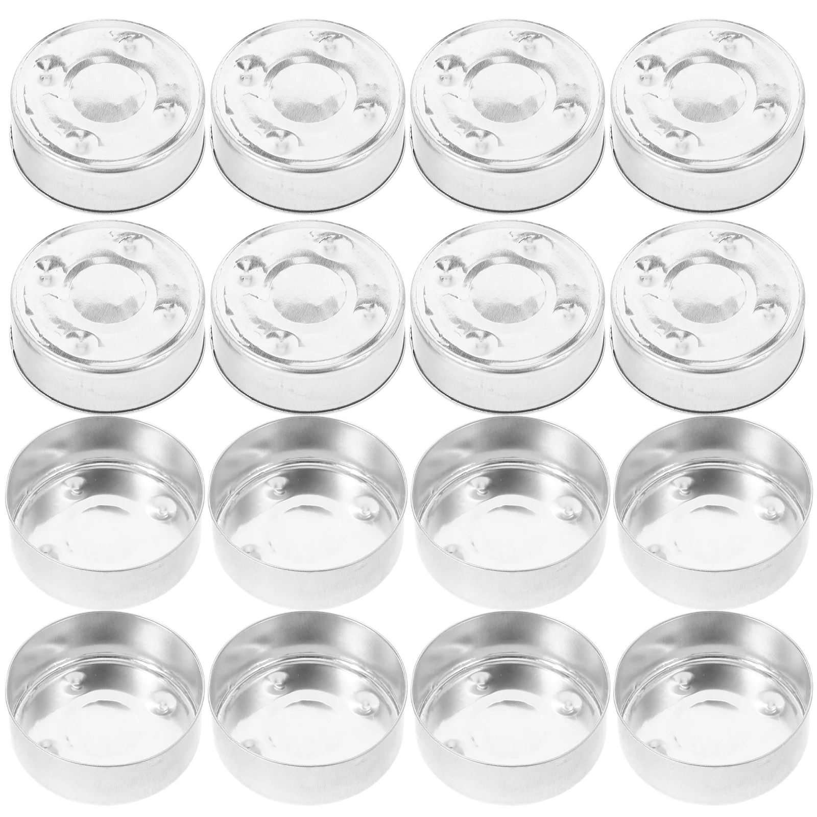 Scatole per contenitori per vassoi tealight vuote da 30 pezzi, in alluminio decorativo elettronico