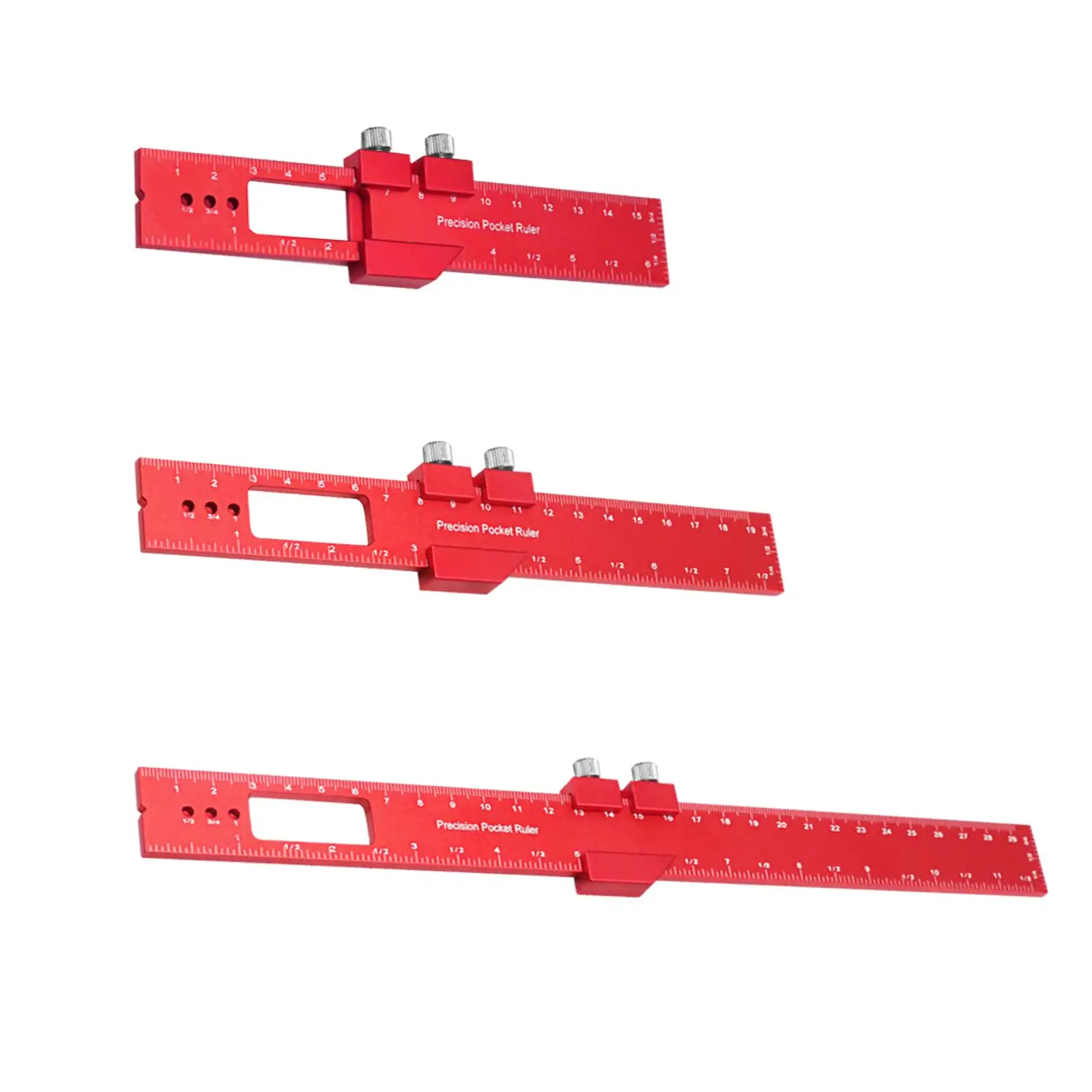 Regla de bolsillo de aluminio, bloque deslizante de 45 grados, escala precisa, resistente al desgaste, procesos CNC, regla cuadrada