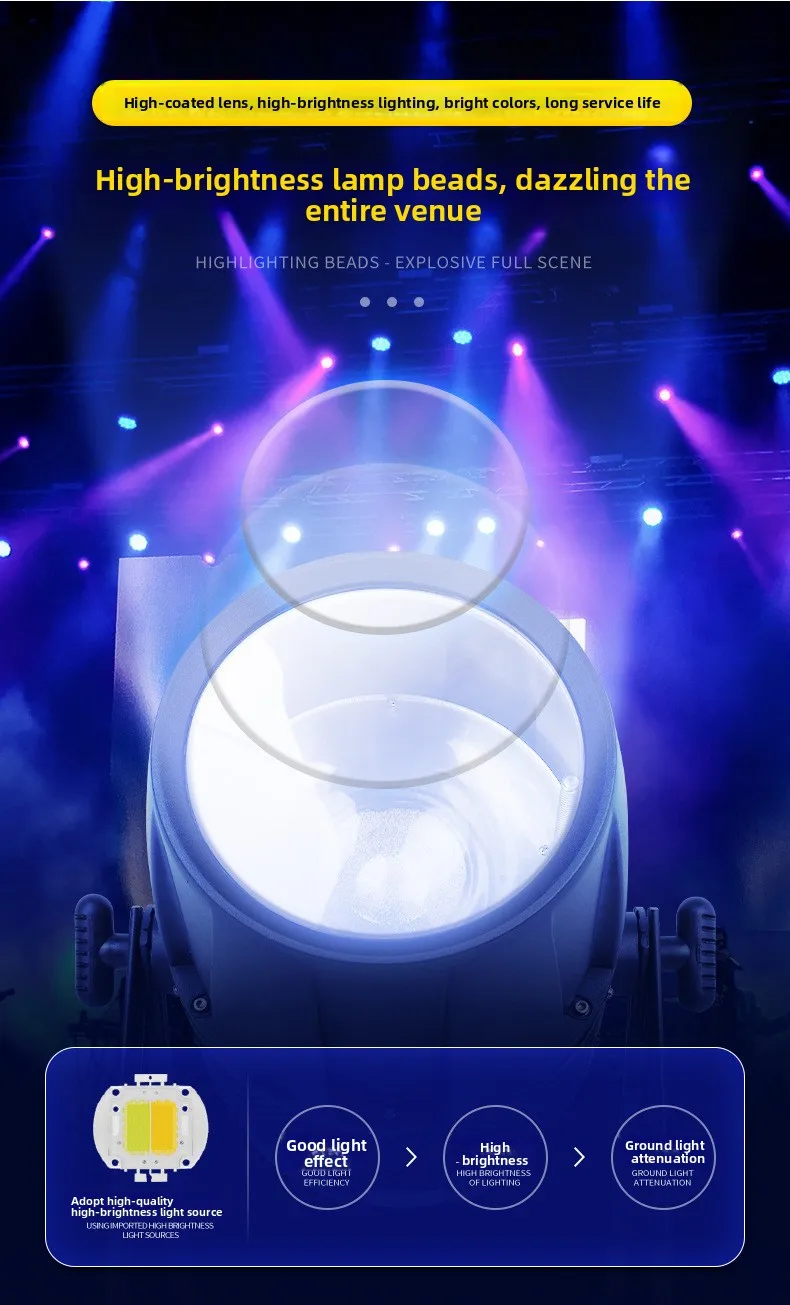 Waterproof focusing cob surface light 300w outdoor stage performance filling light zoom two-color cold and warm light spotlight 5
