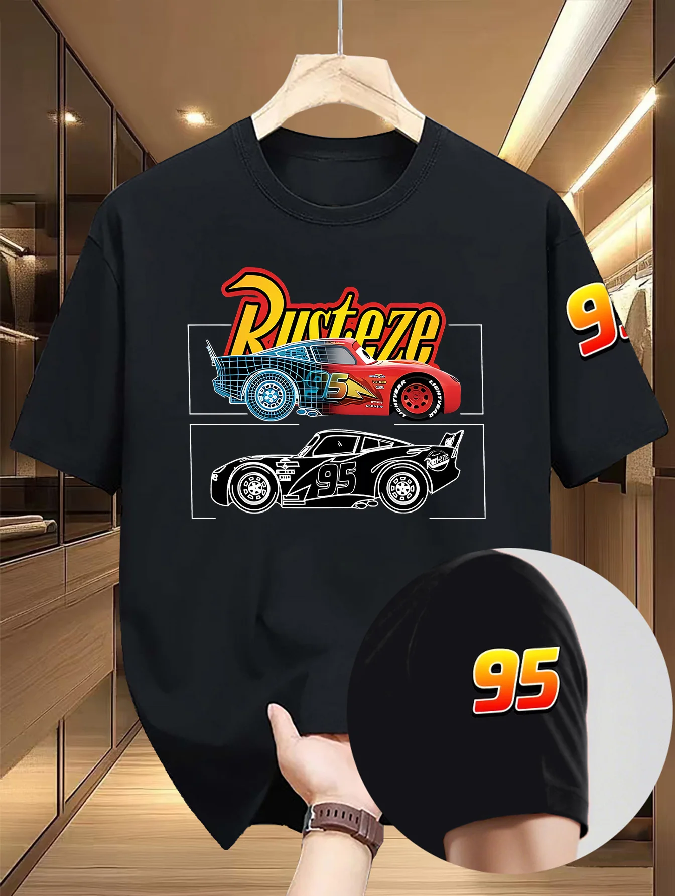 

Disney Racing T-shirt for Adults - Lightning McQueen Red Racing No. 95 Enthusiast Clothing Disney T-shirt for Outdoor Activities