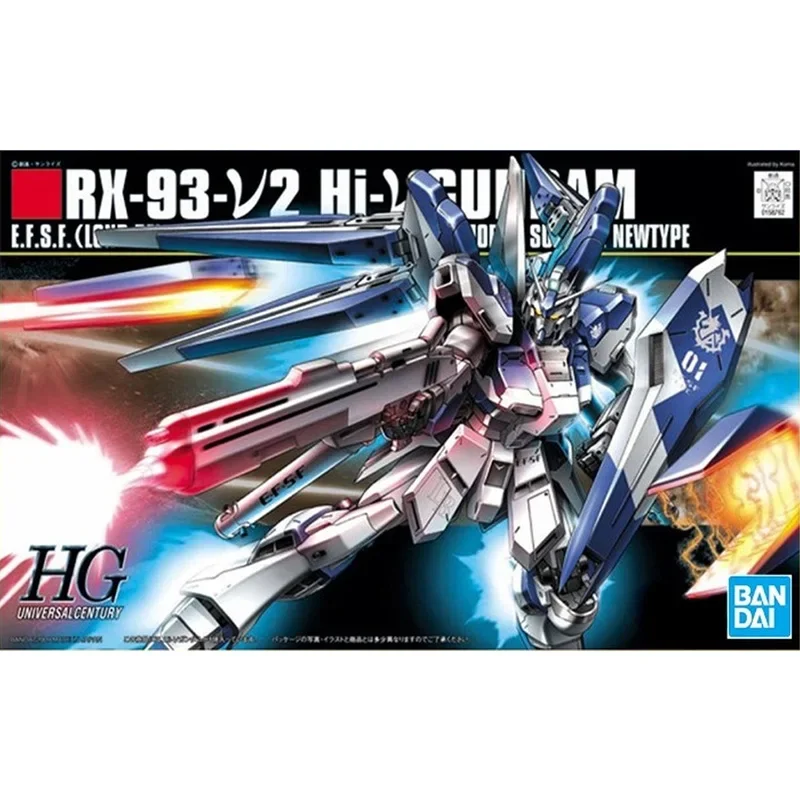 Bandai Genuine Gundam Model Kit Anime Figure HGUC 1/144 RX-93-V2 HI-V Collection Gunpla Anime Action Figure Toys for Children