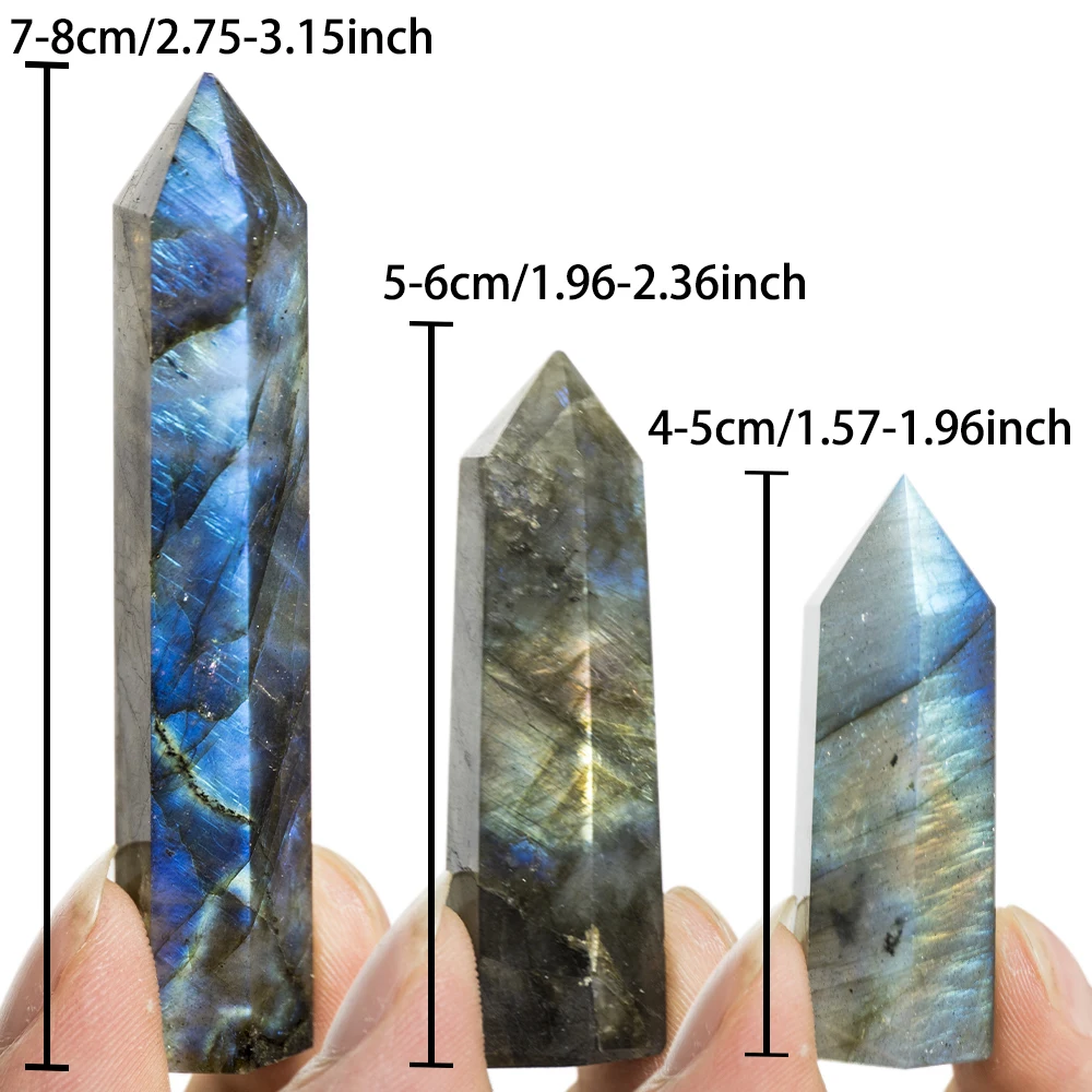 Raw Labradorite Column Cyan Mist Iris Unique Ice-Crack High-End Collectible
