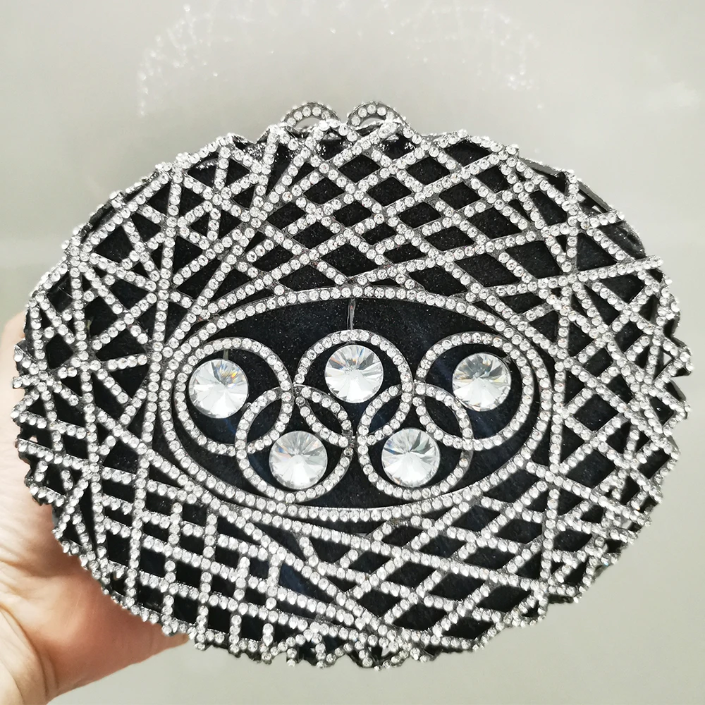 

White Rhinestone Clutch Crystal Evening Bag Luxury Bird Nest New Women Gold Wedding Purses Lady Diamond Dinner Banquet Handbags