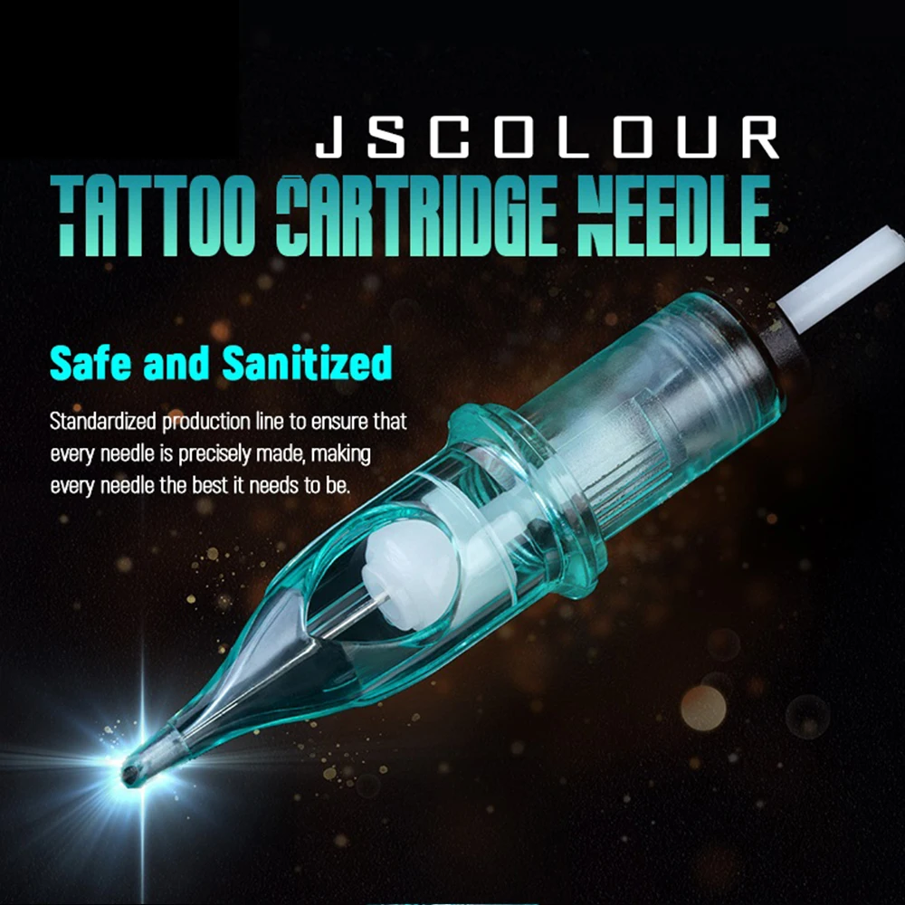 Tattoo Cartridge Needles 20pcs , Sizes 5-15M1  Individually Disposable, Anti-Backflow Design, Universal Compatibility
