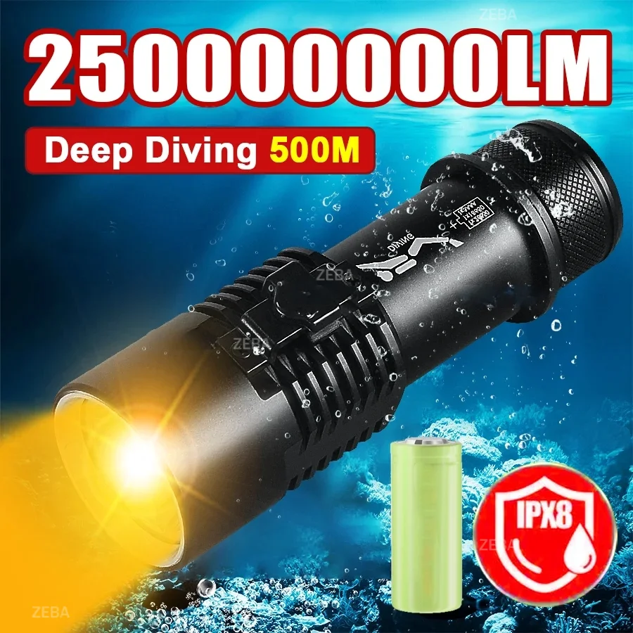 potente-torcia-subacquea-led-xhp199-professionale-ipx8-impermeabile-per-immersioni-e-pesca