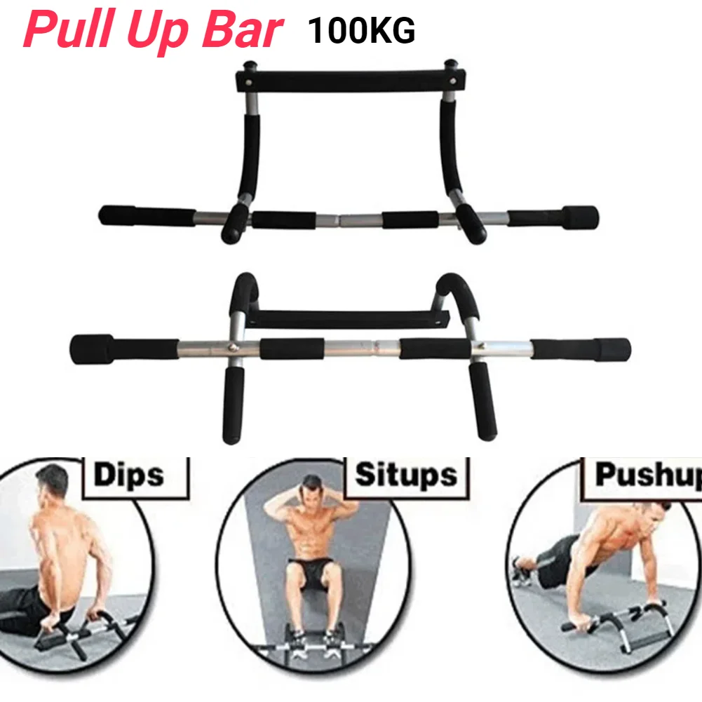 Pull Up Bar No Drilling Fitness Workout Bar Max Limit 100KG Door Mounted Bar with Padded Handles for Home Gym Strength Trainer