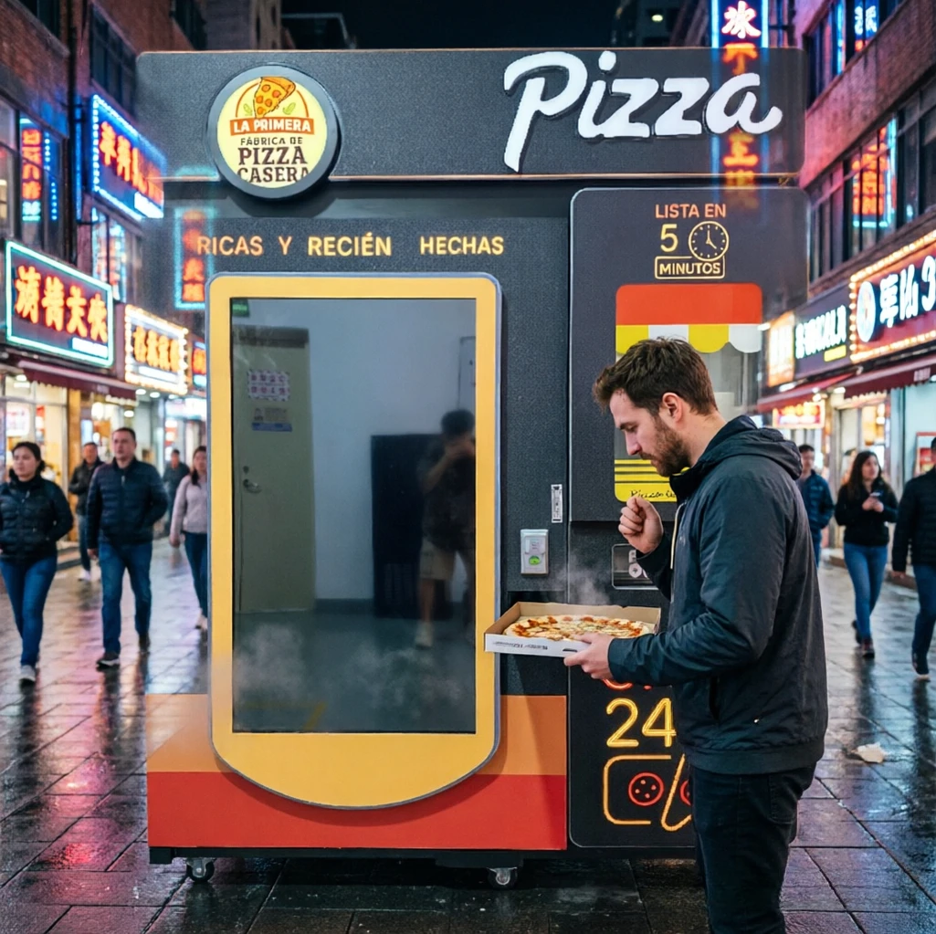 Coin Operated Pizza Vending Machine Auto Heating Control Anti-fog Window Tourist Attraction Commercial Vending Machine