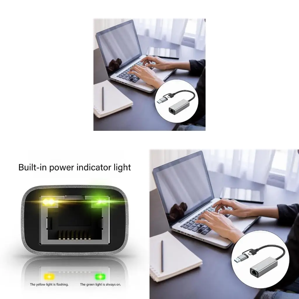 

Y1UB 1 5 Гбит/с USB C A к адаптеру Ethernet RJ45 Корпус из алюминиевого сплава Драйвер не требуется