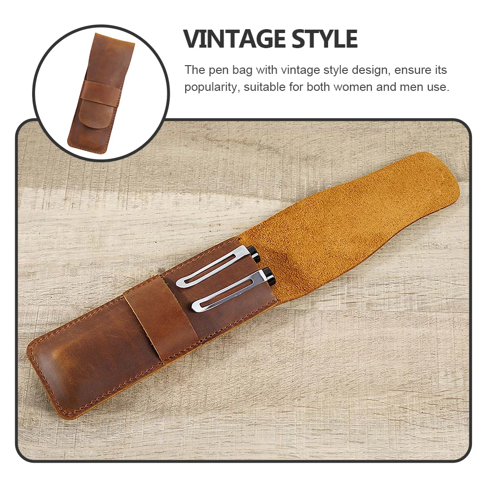 

Classic Pen Bag Vintage Design Pencil Holder for Drawing Writing Tools Compact Pen Carry in Purse Suitcase Art