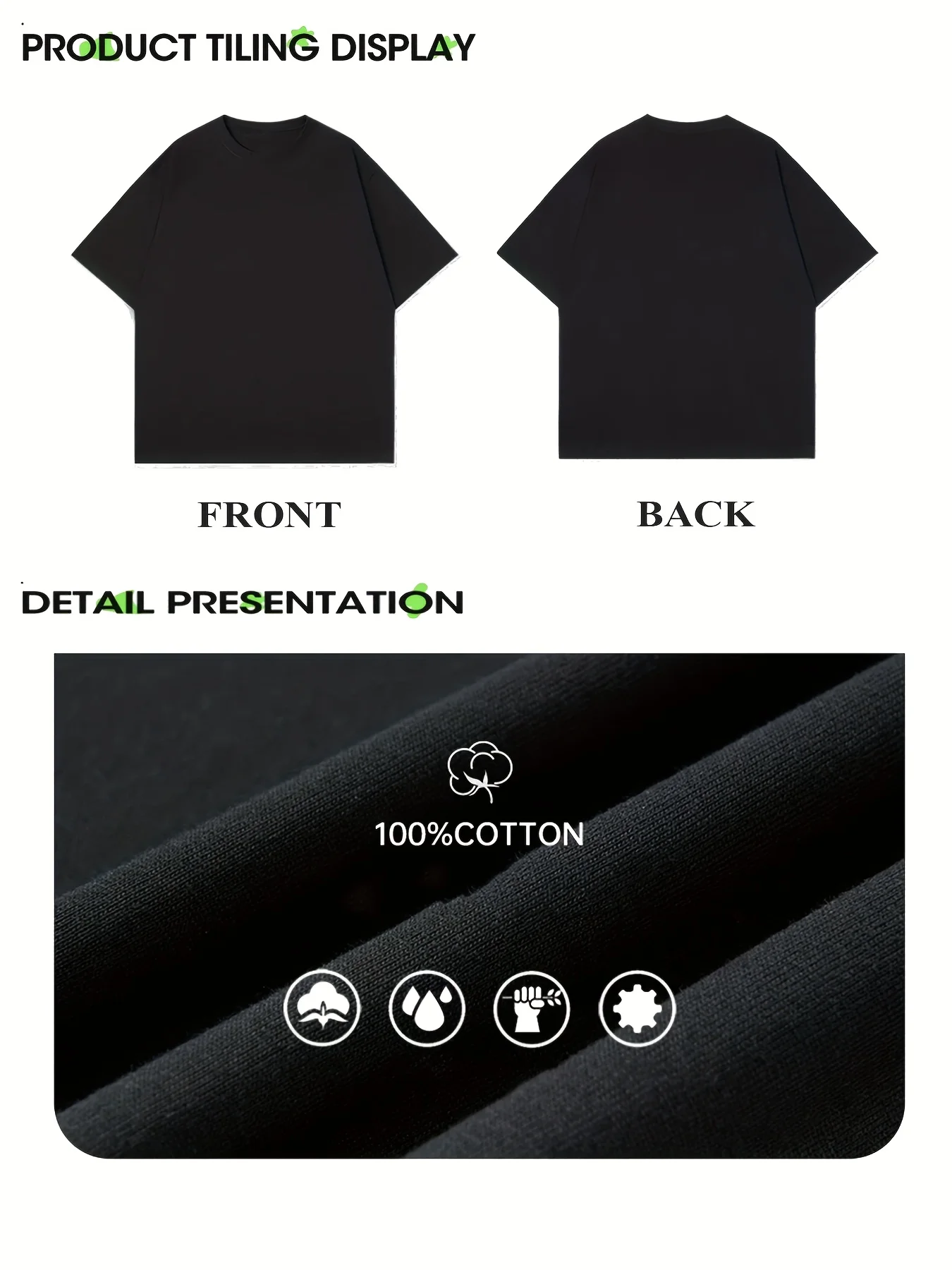 تي شيرت رجالي قطني عتيق باللون الأسود مع طباعة جرافيك على شكل تاج أصفر، نسيج ناعم قابل للتنفس، كاجوال بياقة دائرية وأكمام قصيرة