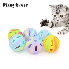 

5 pcs Random Bell Plastic Ball Cat Toy Colorful Splicing 4.8cm Pet Toy Accessory