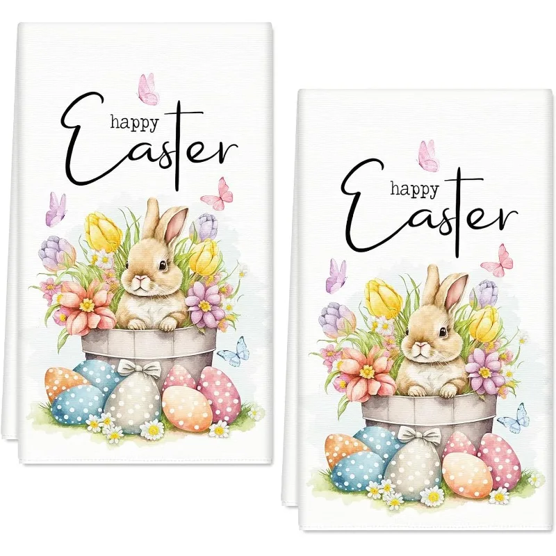 

2Pcs, Easter Flower Bucket Bunny Kitchen Towels, 40Cm*60Cm Towel Set, Super Absorbent Soft Cleaning Cloth, Cooking and Baking Tea Towels, Tea Towels, Hand Towels, Cleaning Cloths, Dishcloths, Kitchen Decoration, Living Room Decorations, Kitchen Essentials