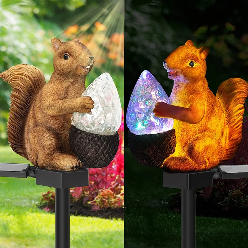 

Cute Squirrel Solar Figurine Light Waterproof Solar Garden Stake Light Solar Landscape Light for Yard Lawn Patio Pathway Decor