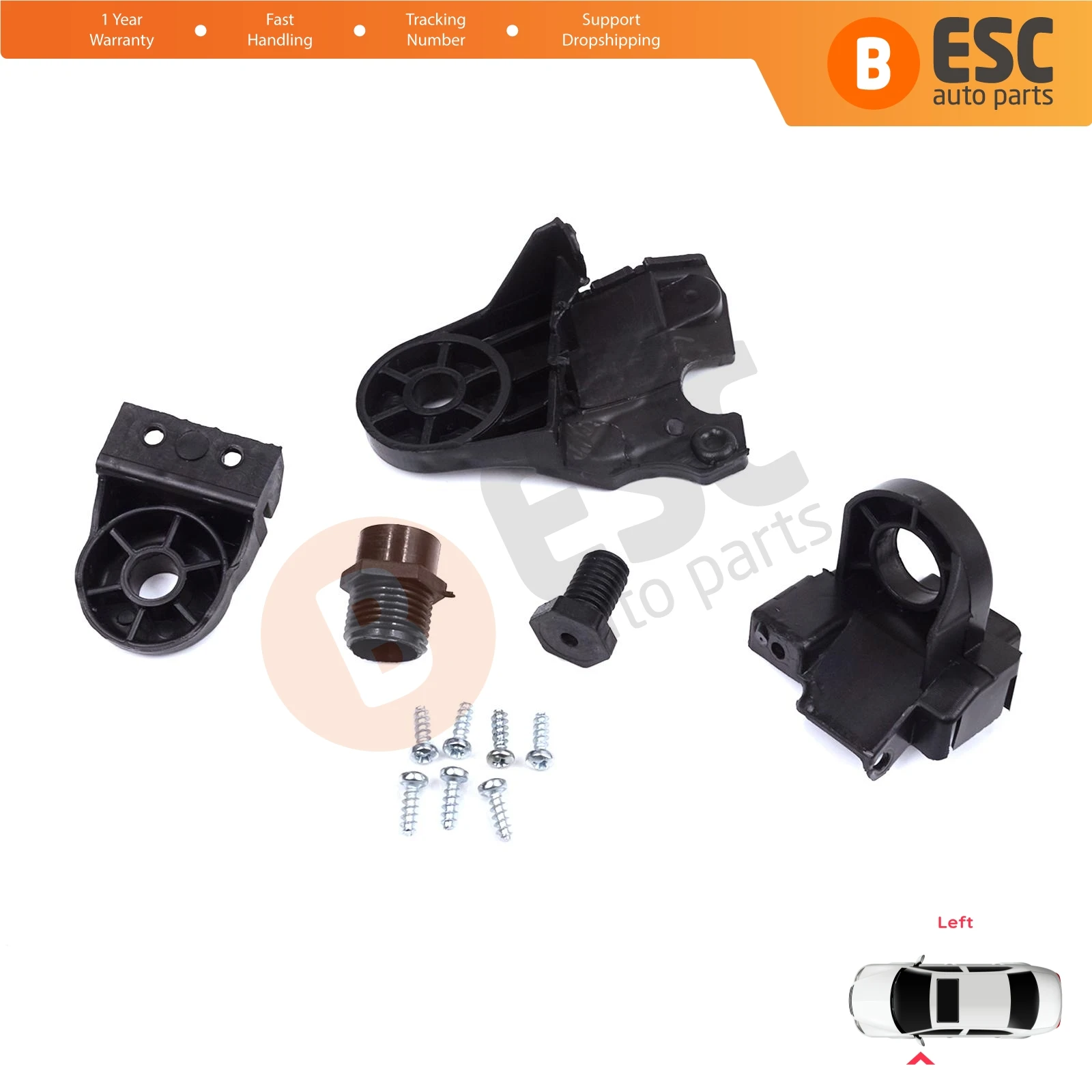 EHL580-1 Headlight Holder Mount Repair Bracket Tab Set Left Side for Mercedes C Class W205 C205 S205 A205 2013-2023 A2058200514