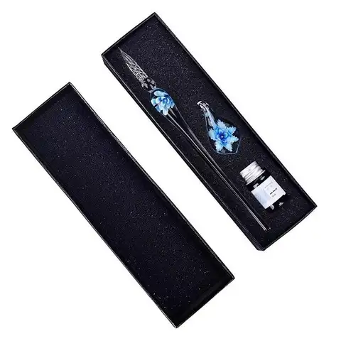 1PC Vintage Glass Dip Dipping Pen Handmade Art Painting Supplies Filling Ink Signature Calligraphy Fountain Pen