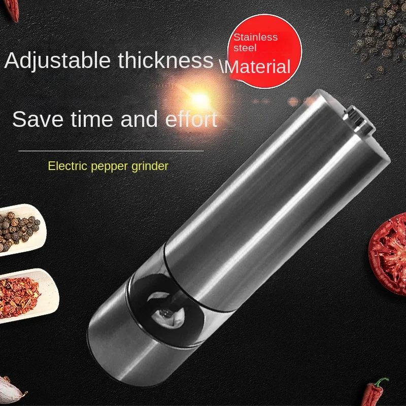 

Electric Pepper and Salt Grinder Set Battery Powered Adjustable Coarseness Automatic Grinding with LED Light, One Hand Operation