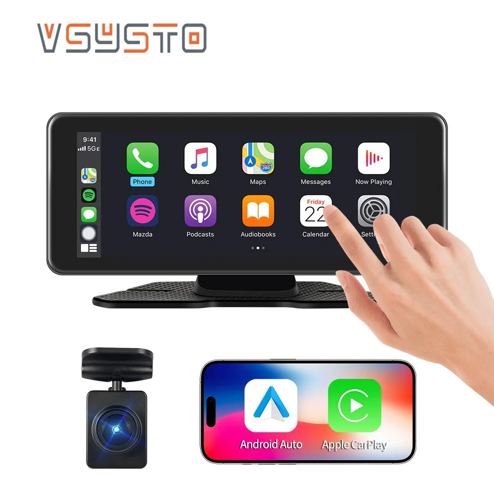 VSYSTO 6.86'' Touchscreen Wireless Apple Carplay & Android Auto Car Camera with 1080p separately camera support WiFi