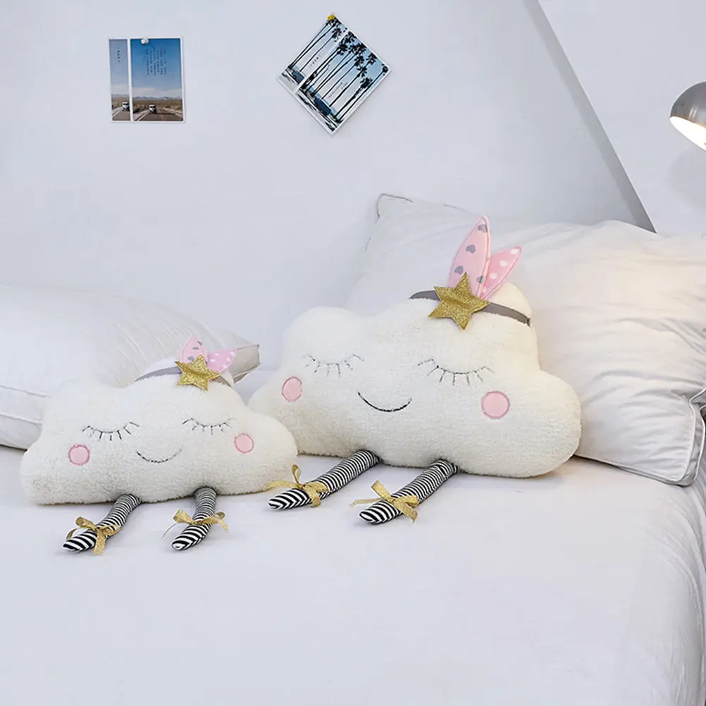 

Подушка-обнимашка в форме облака, 1 шт., мягкая, с наполнителем из ПП-хлопка, для детей, девочек, спальни, детской, дивана, автомобиля, декора