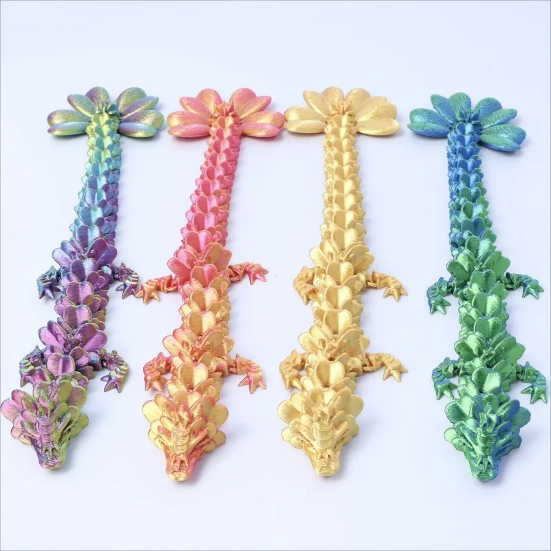 ثلاثية الأبعاد مطبوعة محظوظ ماجيك التنين المنقولة المشتركة تململ لعبة تدوير مفصلية مكتب سطح المكتب زخرفة الكبار لعبة أطفال الحرف الهدايا