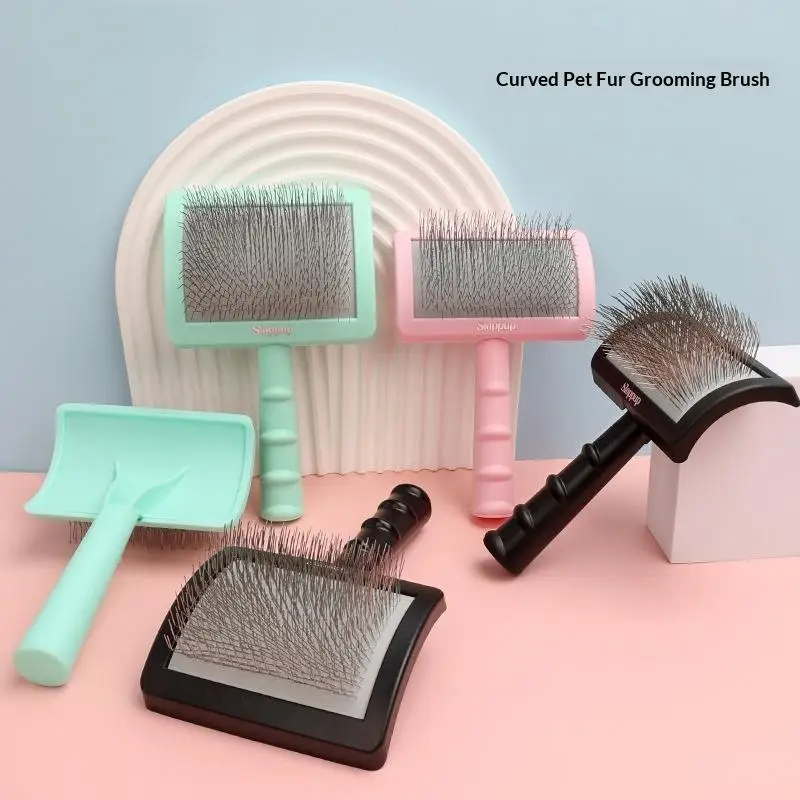 Arc-shaped Long Needle Comb Dog Grooming Comb  Massage Open Knot Comb Hair Tool Large Dog Pet Supplies Accessories Cleaning Tool