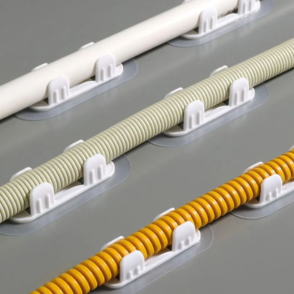 5pcs Plastic Pipe Clamp Hooks Self-adhesive Cable Clips Wiring Hose Clamp Pipe Support Fasteners Water Tube Hoop Buckle