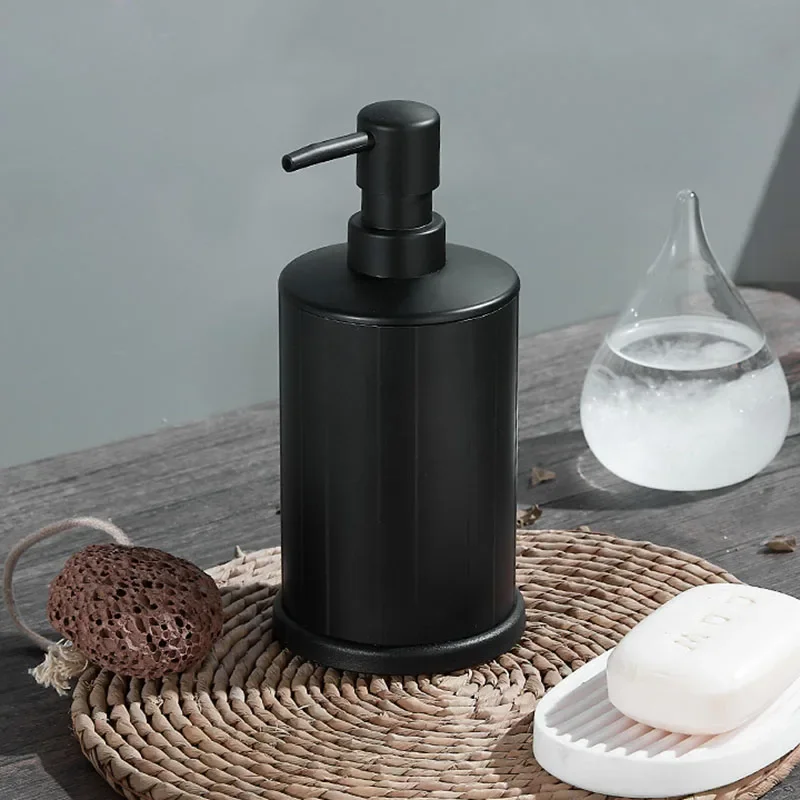 Liquid Soap Dispenser Hand Kitchen Sink Soap Container Black Aluminium Bathroom Shampoo Holder Emulsion Bottle Bathroom Hardware