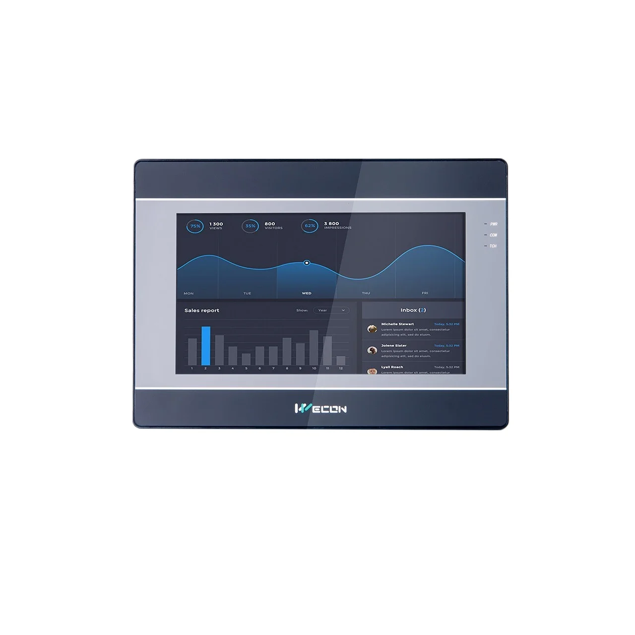 Wecon HMI Touch Screen 7 Inch IN1072 IN1075 IN1101 Human Machine Interface RS232 RS485/422 Communication USB Download