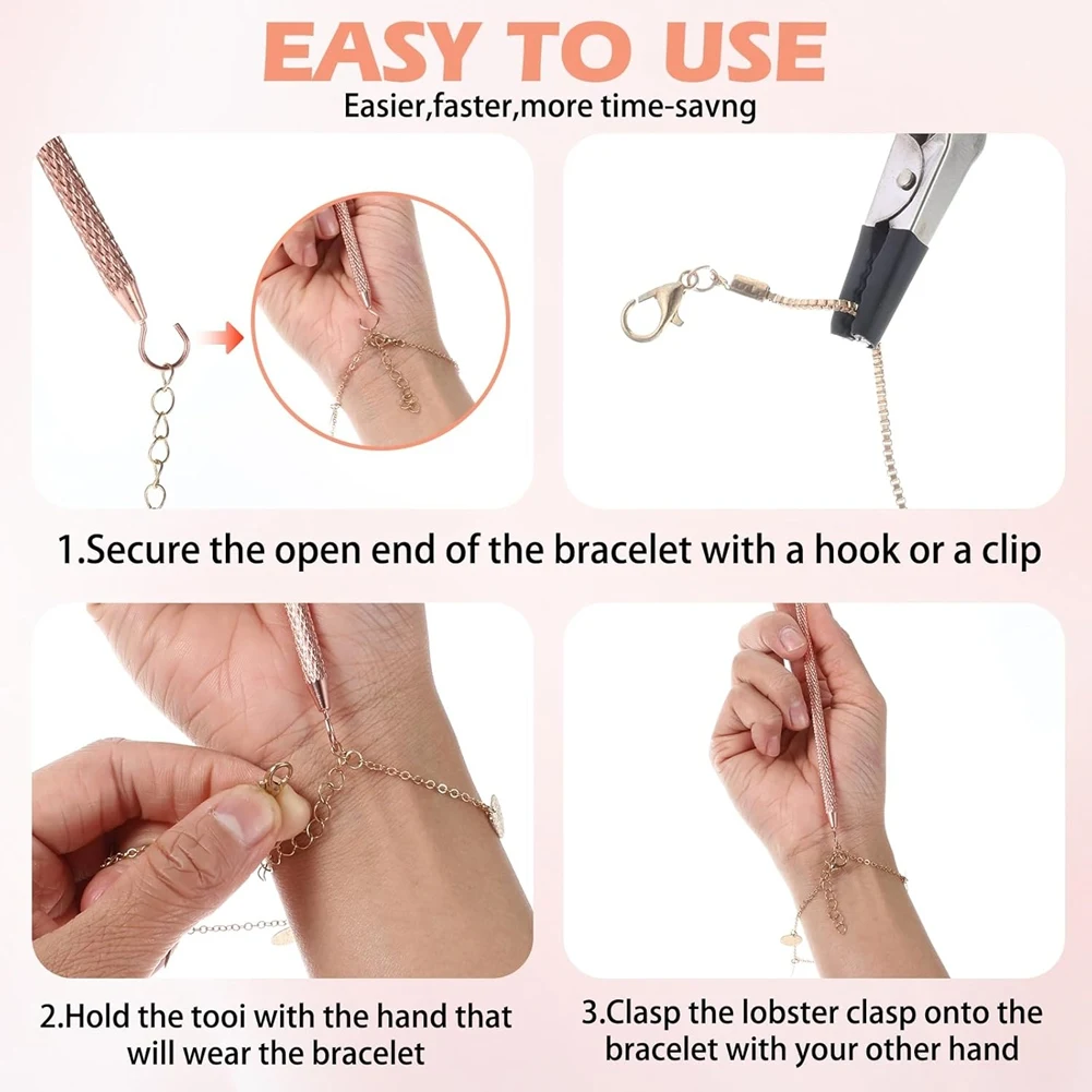 A01F-Bracelet Helper Tools(4 Pieces), Wearing Assistance For Necklace, Watch Clasps, Zippers-Bracelet Helper To Put On Yourself