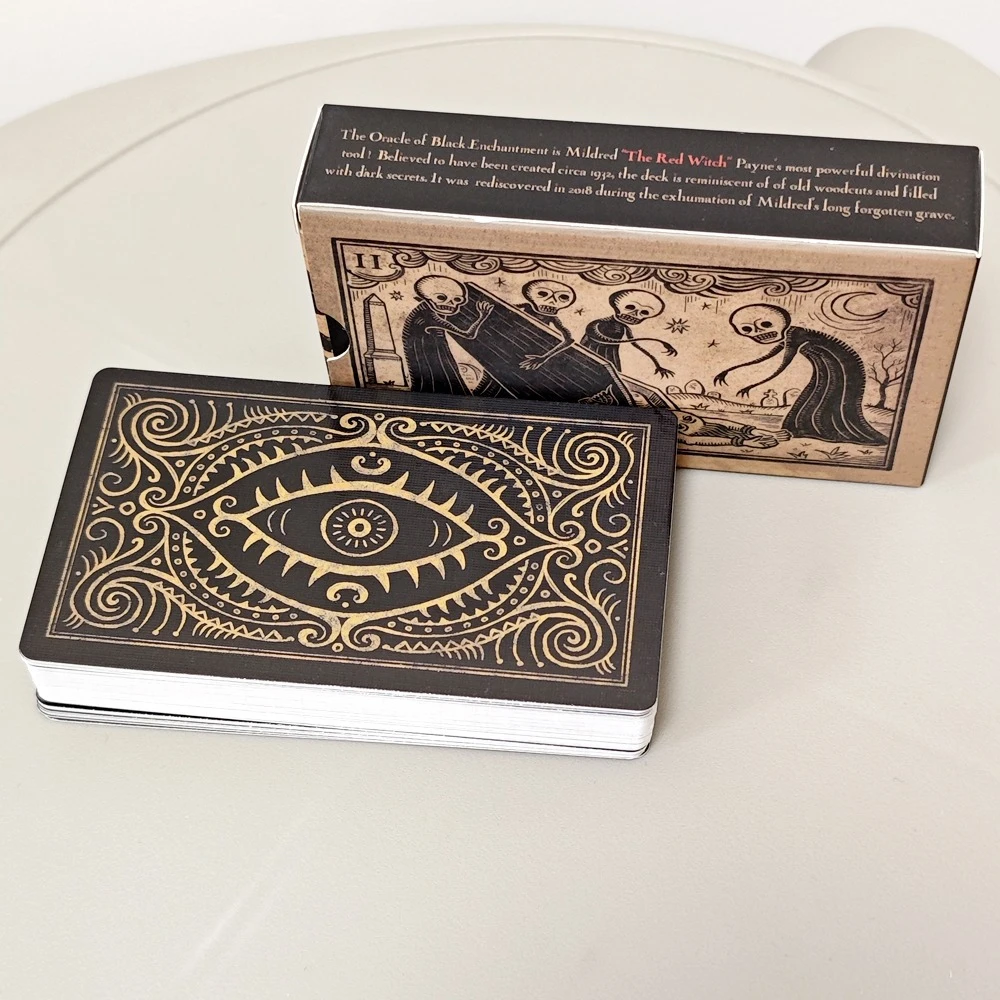 Mildred Payne Oracle of Black Enchantment, 52 Cards Gothic Divination Deck, 10.3X6Cm Embossed, Dark Magic Gift, Hot Sale