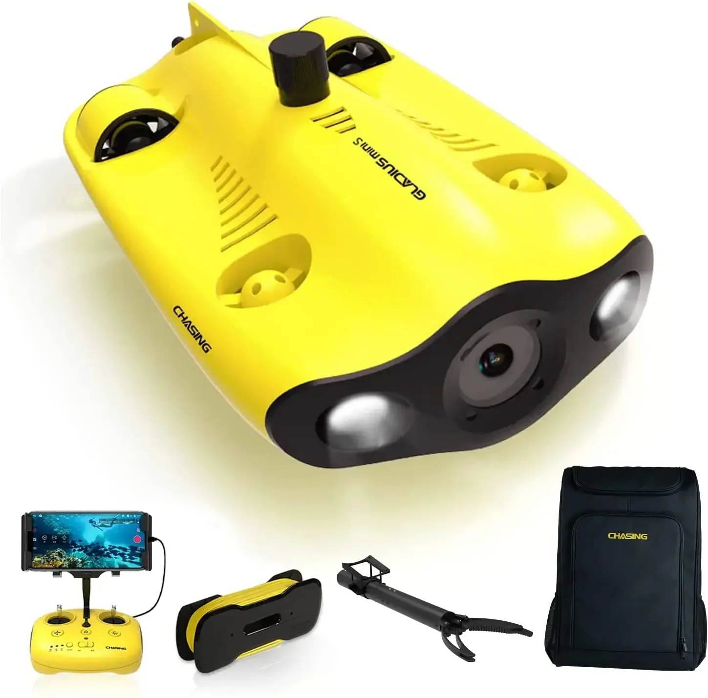 Camoro Gladius Mini S Underwater Diving rov mini  with 4K  Underwater  5 Thrusters Diving  Fishing