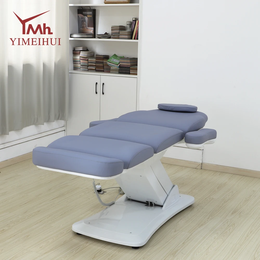 Luxo 3 motores spa salão de beleza altura ajustável tratamento mesa massagem elétrica beleza cama facial cadeira cosmética