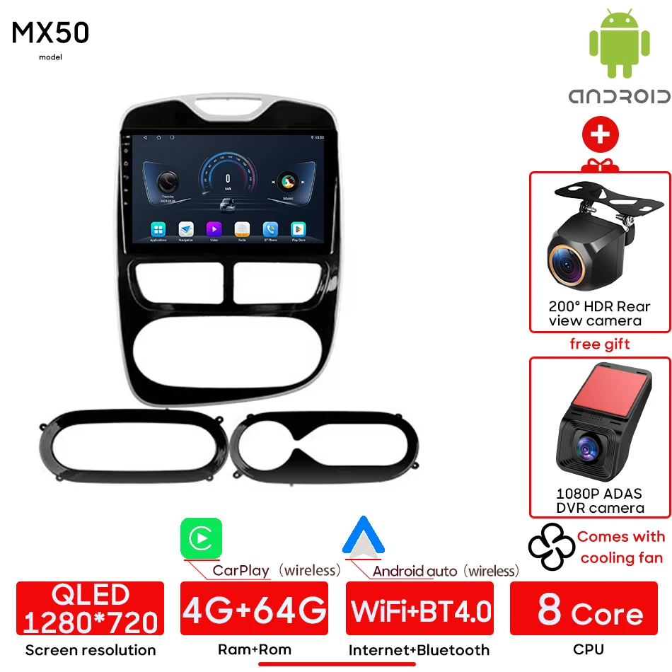 Android voor Renault Clio 4 ZOE 2012 - 2017 Auto Multimedia Video Player Autoradio Stereo Navi GPS Draadloze CarPlay auto Geen 2din - afbeelding 1