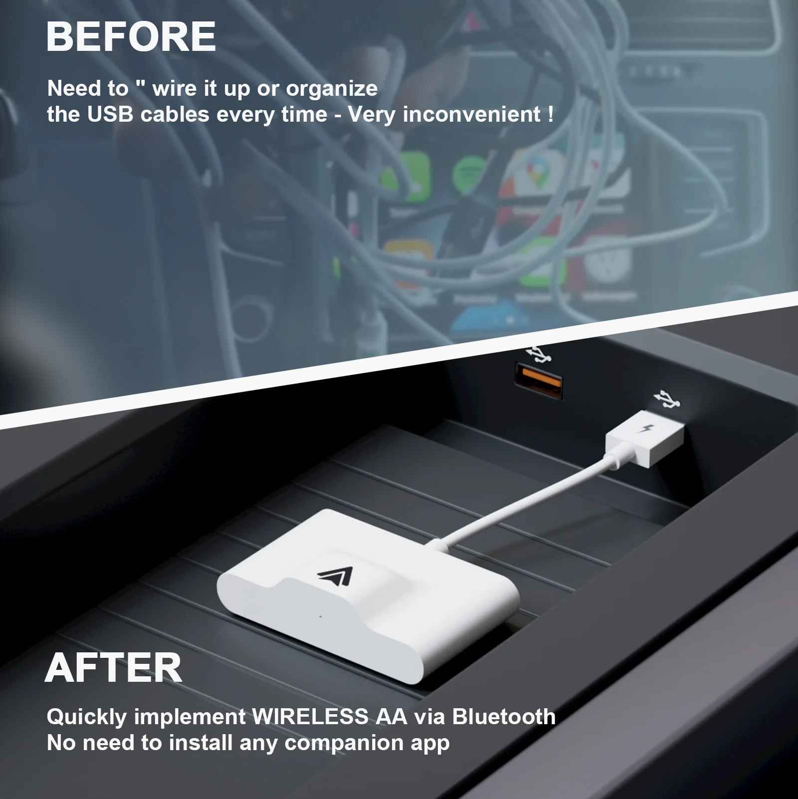 Imagem -04 - Adaptador sem Fio Android Auto Dongle com Fio para Adaptador sem Fio Conversor para Oem Factory