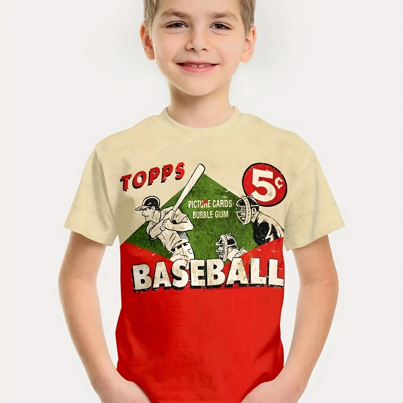 Kinder kleidung Jungen T-Shirt Kurzarm Kind T-Shirt 3d Baseball Grafik druck lässig Kinder Sommerkleid ung Mädchen Top T-Shirts