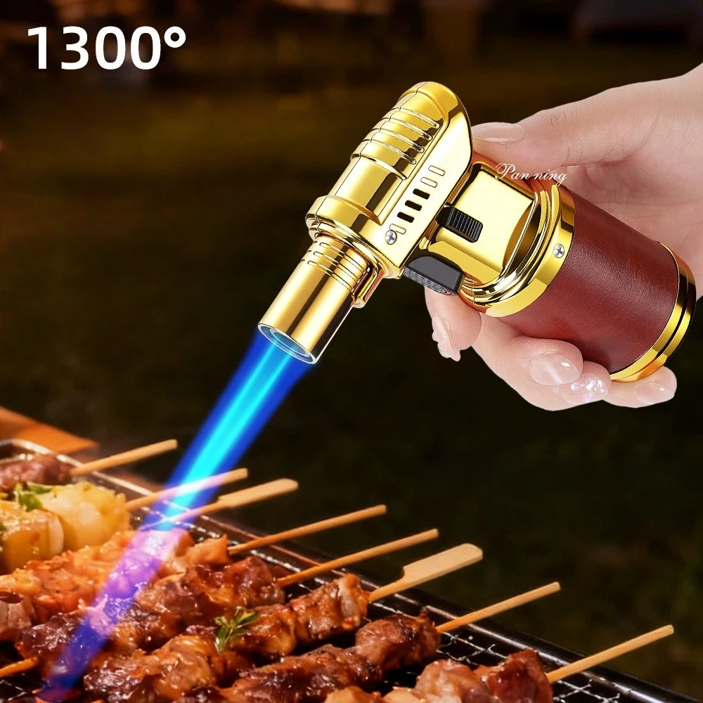 

New Windproof High Temperature Direct Charging, Durable Spitfire Gun Metal Inflatable Cigar Moxibustion, Barbecue Igniter