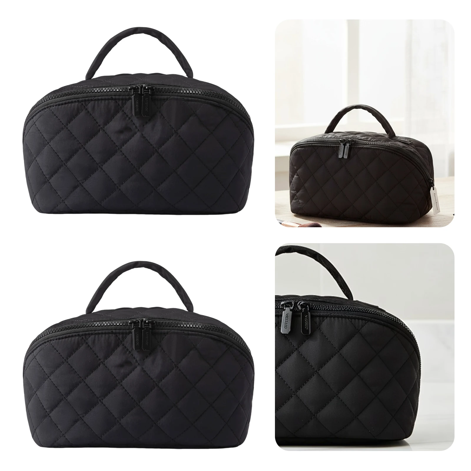 

Хлопковый косметический органайзер с 5 специальными карманами, органайзер для туалетных принадлежностей с ручкой для женщин, аксессуары для туалетных принадлежностей, кисти