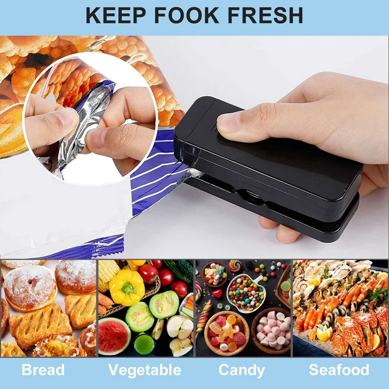 Mini-Beutel versiegelung, hand gehaltene Wärme vakuum ier geräte, 2-in-1-Heißsiegel und Cutter-Versiegelung für Plastiktüten-Chip beutel