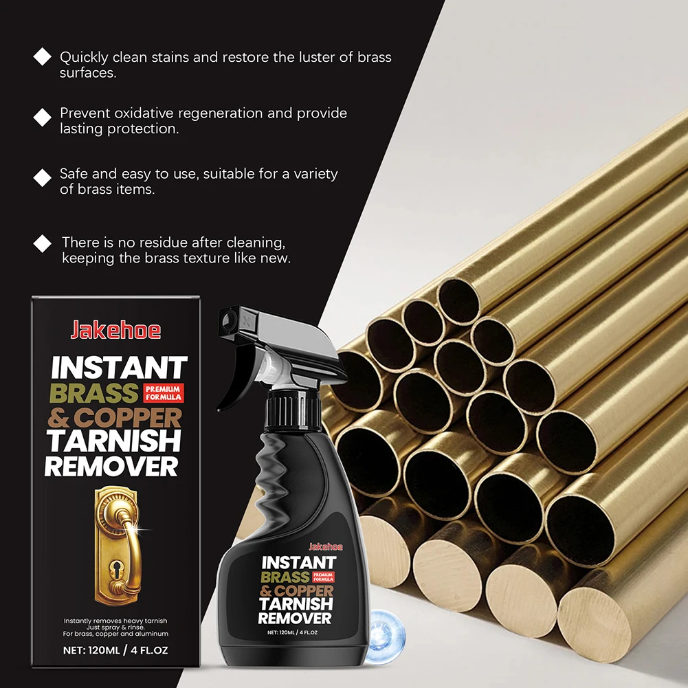 Brass Cleaner Polish Tarnish Remover Rust Stain-Eliminator for Antiques Musical Instruments Restores Shine Metal Polish Cleaner