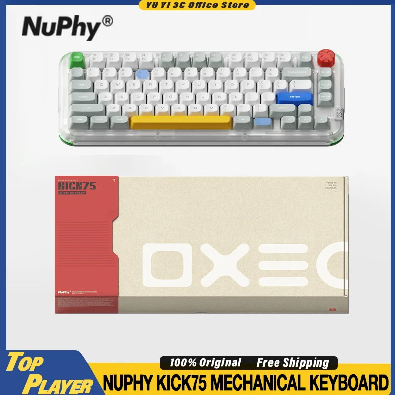 

NuPhy Kick75 Mechanical Keyboard Customized Switch Low/High Profile Hot Swappable Replaceable Top Cover 2.4G BT Wireless