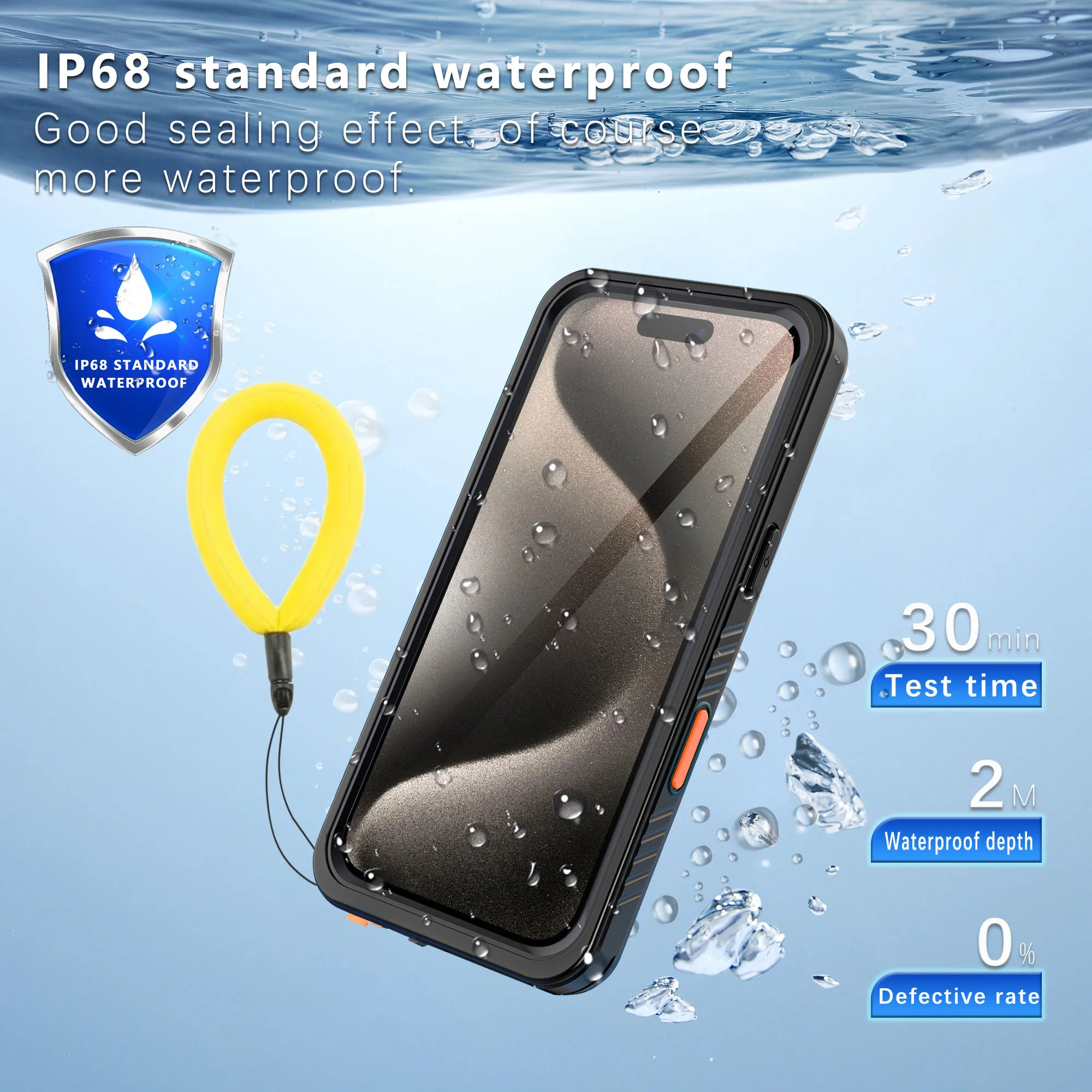 

shellbox 16PM/15/14 waterproof phone case 17 diving swimming drop proof shockproof strap lanyard full body protection phone case