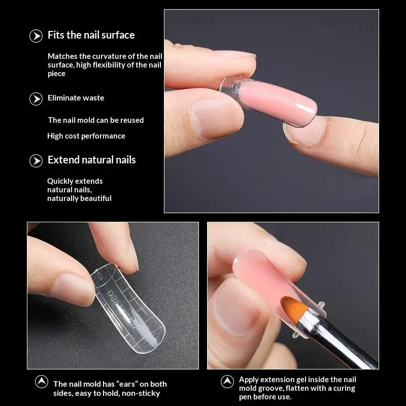 240pcs Sandwich Nail Forms 15 Size Oval Extension Dual Form No Paper Forms Needed For Easy Nail Extensions